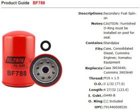 Baldwin Fuel Filter BF788 Specifications